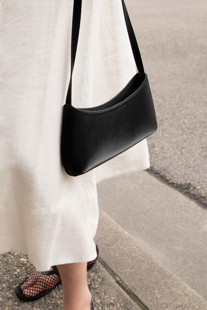 VELVET SHOULDER BAG in Black — alternate angle