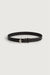 Genuine leather brushed metal belt in black silver — main image