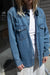 Denim button-up shirt in vintage blue — main image
