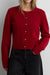 Heart button front cardigan in scarlet red — main image