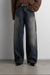 Dark wash curved leg jean in dark wash — main image
