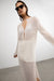 Reversible sheer rib-knit dress swim coverup in cream — main image