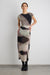 Sleeveless mesh maxi dress in beige print — main image