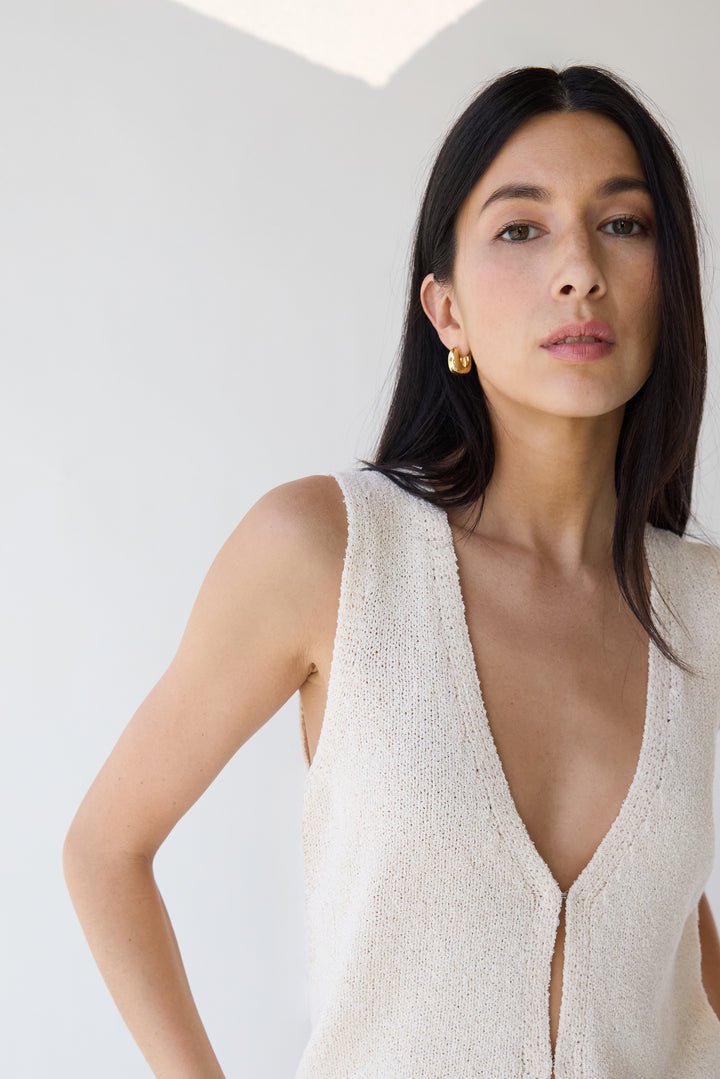 THICK HUGGIE HOOP EARRINGS in Gold — alternate angle