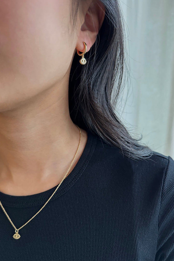 CHARM PENDANT NECKLACE in Gold Eye — alternate angle