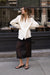 Relaxed fit tencel blazer in cream — main image