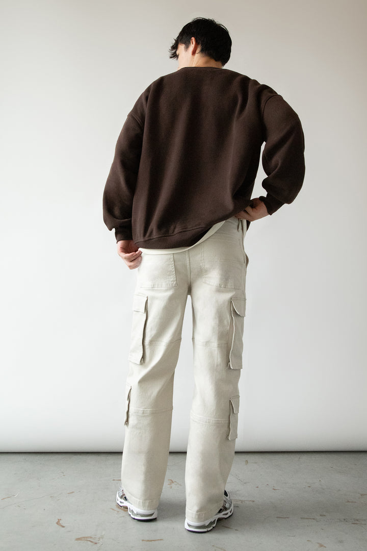 TWILL CARGO PANT in Seashell — alternate angle