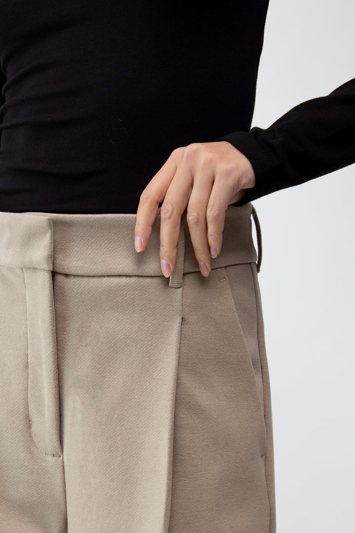 HIGH-RISE STRAIGHT LEG TROUSER WITH PLEATS in Winter Twig — alternate angle