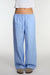 Striped cotton poplin pajama style pant in azurine blue stripe — main image