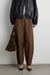 Barrel leg trouser in dark cocoa — main image