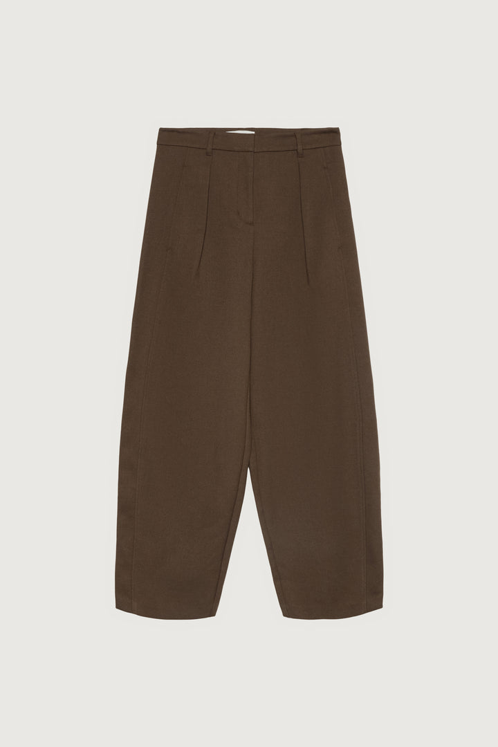 BARREL LEG TROUSER in Dark Cocoa — alternate angle