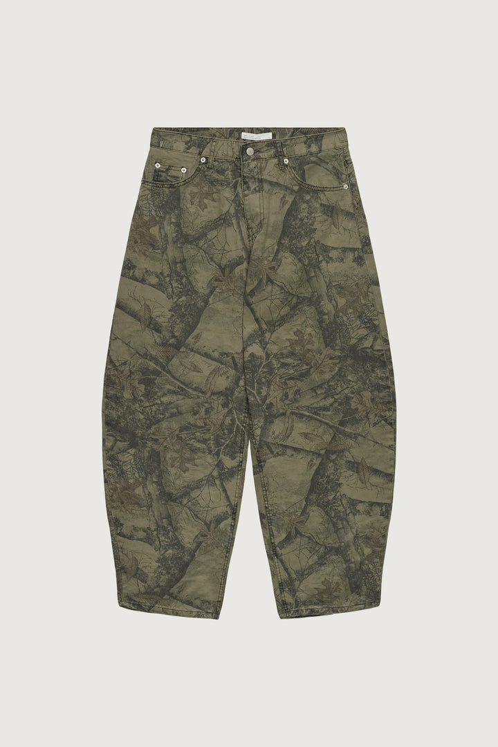 CAMO PRINT BARREL PANT in Green Print — alternate angle