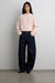 Striped barrel leg pant in indigo — main image