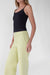 Regular length twill wide leg pant in beechnut green — main image