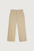 Cropped length twill wide leg pant in beige — main image