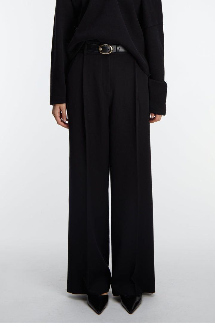WIDE LEG TROUSER in Black — alternate angle