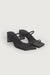 Thin strap heeled sandal in black — main image
