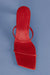 Thin strap heeled sandal in red — main image