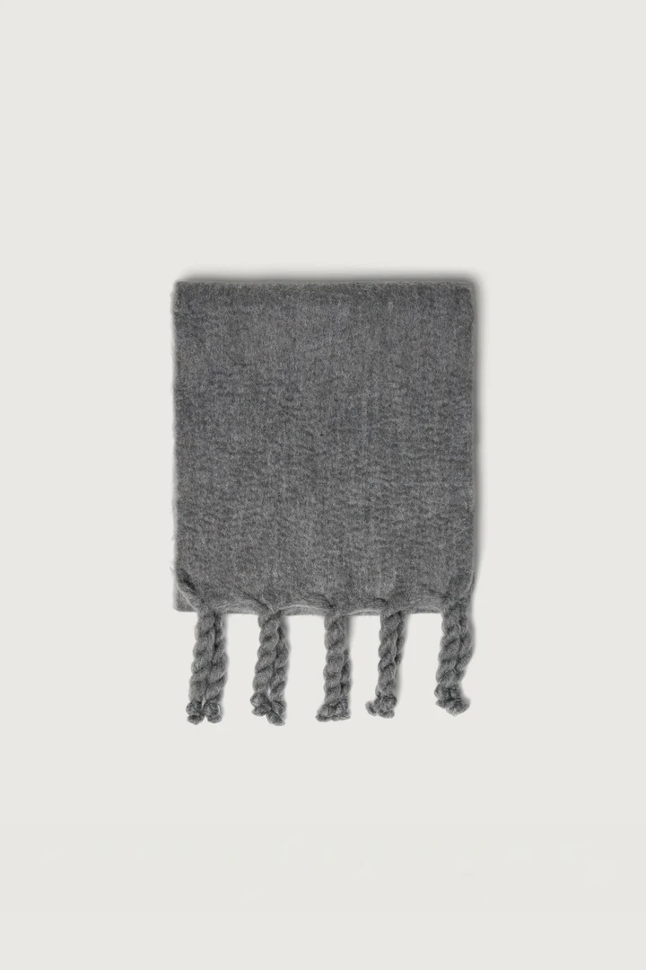 WOOL BLEND SCARF WITH TASSEL