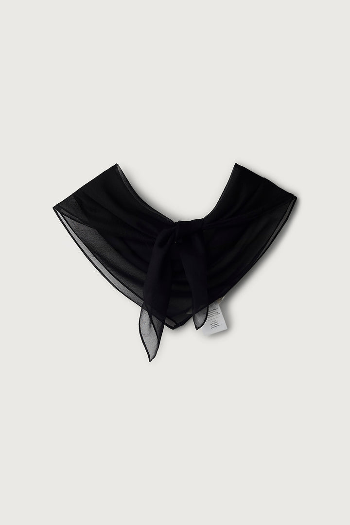 SILK SHEER SCARF in Black — alternate angle