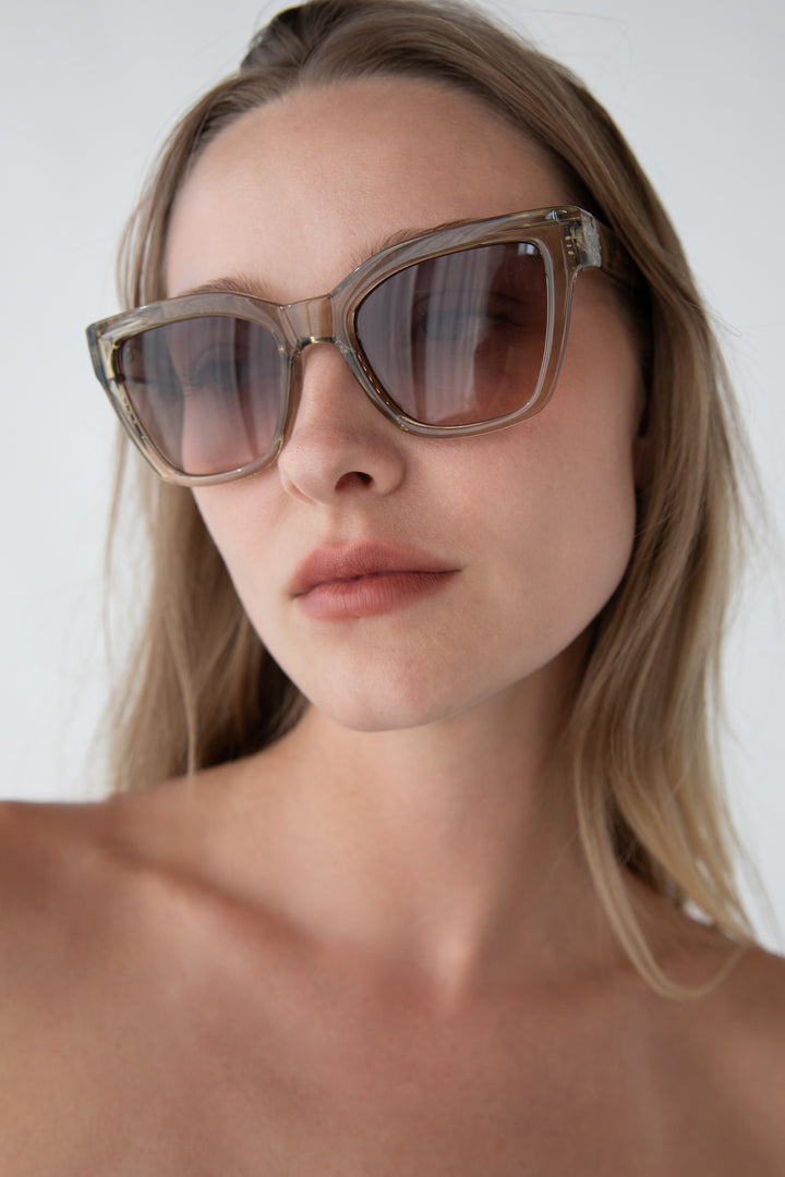ROUND SQUARE SUNGLASSES in Clear — alternate angle