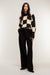 Rib-knit checkered sweater in black fog check — main image