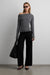 Fold over off the shoulder sweater in charcoal — main image
