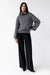 High neckline zip up sweater in charcoal — main image