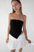 Cropped tube top with side slit in black — main image