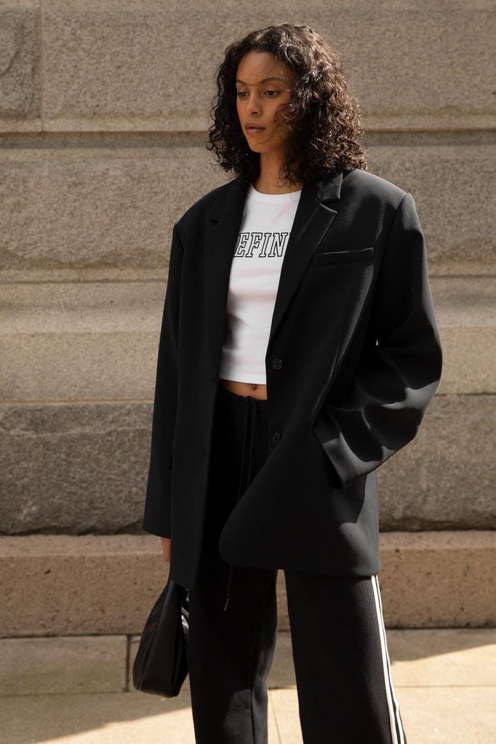 "REFINED" BABY TEE in White — alternate angle