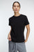 Double-knit cotton crewneck t-shirt in black — main image