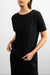 Cotton modal crewneck t-shirt in black — main image