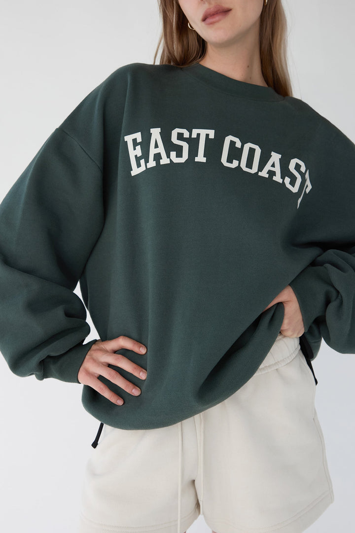OVERSIZED GRAPHIC SWEATSHIRT in Deep Green W — alternate angle
