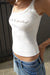 Spoiled lace trim tank top in ivory — main image